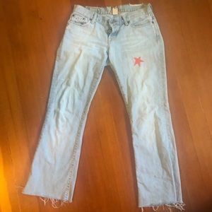 Lucky brand light denim low waisted jeans